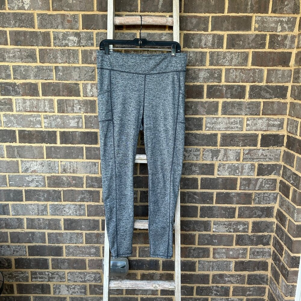 J. Jill Fit Out and About leggings black/white heather size medium activewear